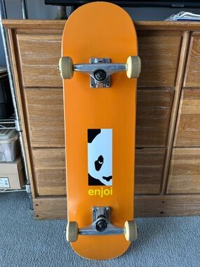 Enjoi Orange Skateboard Deck with Panda Logo